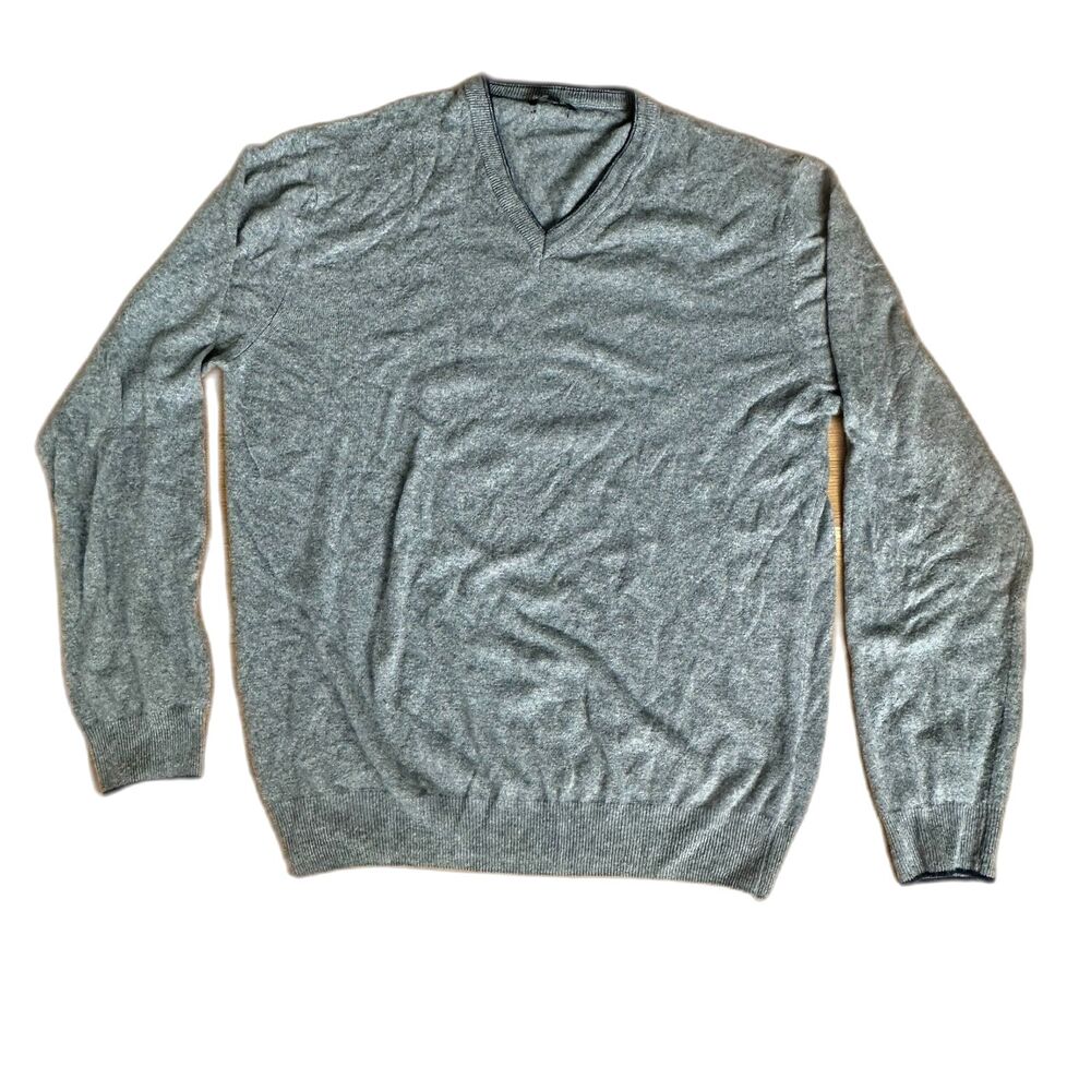 Emi Maglia Grey V-Neck Sweater Made in Italy Size XL